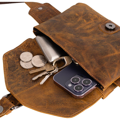 Leather Women Waist Pack Jax - Camel - Leather Greenwood Bag | The Greenwood Leather Online Shop Australia