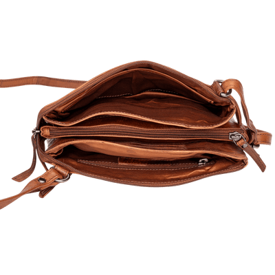 Women's Shoulder Bag Hastings Cognac - Greenwood Leather