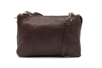 Women's Shoulder Bag Hastings Dark Brown - Greenwood Leather