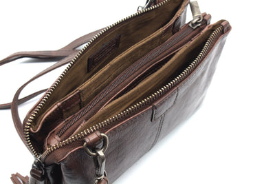 Women's Shoulder Bag Hastings Dark Brown - Greenwood Leather