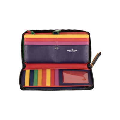 WOMEN'S ZIP AROUND WALLET - THE HEART GWLV05 - Greenwood Leather