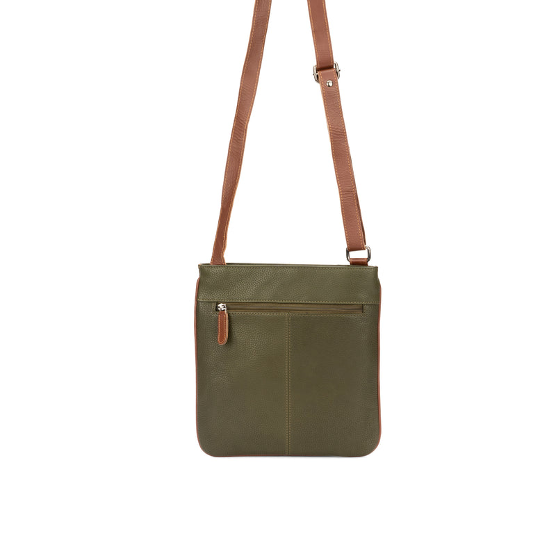 Ladies Cross Body Leather Bag Prelude - Olive - Leather Greenwood Bag | The Greenwood Leather Online Shop Australia