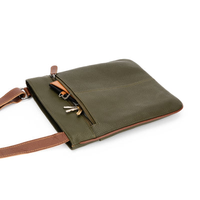 Ladies Cross Body Leather Bag Prelude - Olive - Leather Greenwood Bag | The Greenwood Leather Online Shop Australia