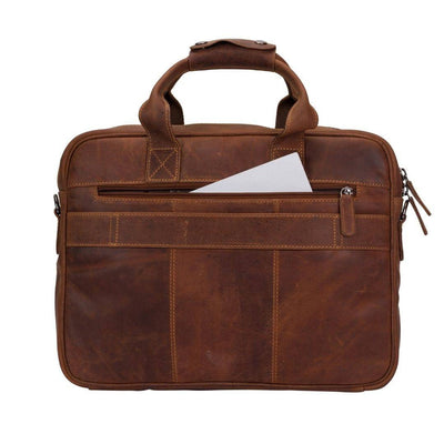 Apollo Full-Grain Leather Briefcase – Classic Work & Travel Bag for Men & Women - Greenwood Leather