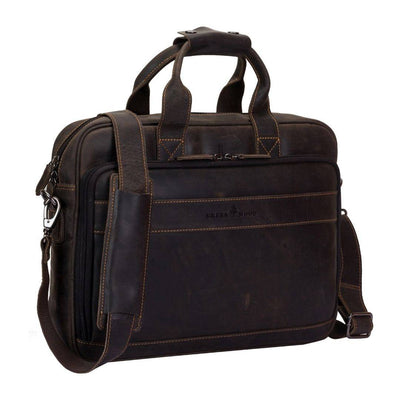 Apollo Full - Grain Leather Briefcase – Classic Work & Travel Bag for Men & Women - Greenwood Leather