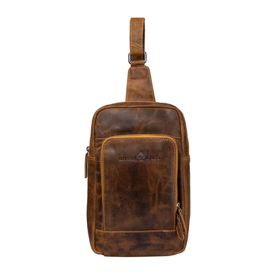Greenwood Leather Crossbody Bag Camel - Hamilton - Greenwood Leather