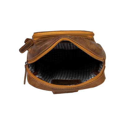 Greenwood Leather Crossbody Bag Camel - Hamilton - Greenwood Leather
