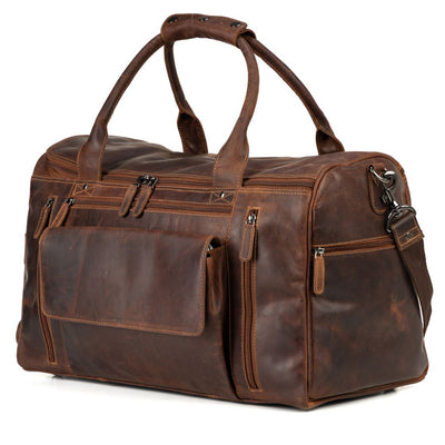Greenwood Leather Travel Bag Large - Casual Vintage Look Sandal - Greenwood Leather