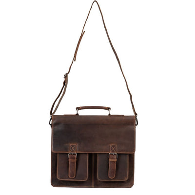 Josh Full - Grain Leather Briefcase – Large Business Shoulder Bag for Men & Women - Greenwood Leather - Greenwood Leather