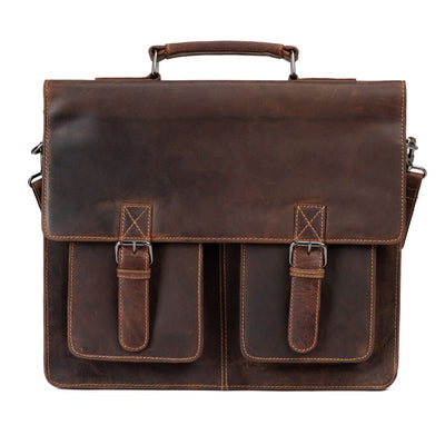 Josh Full - Grain Leather Briefcase – Large Business Shoulder Bag for Men & Women - Greenwood Leather - Greenwood Leather