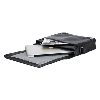 Leather Laptop Bag Berlin - Black - Greenwood Leather