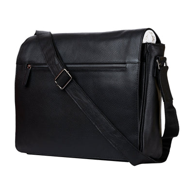 Leather Laptop Bag Berlin - Black - Greenwood Leather