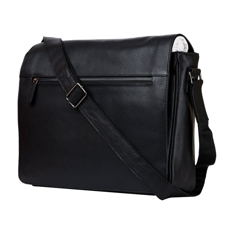 Leather Laptop Bag Berlin - Black - Greenwood Leather