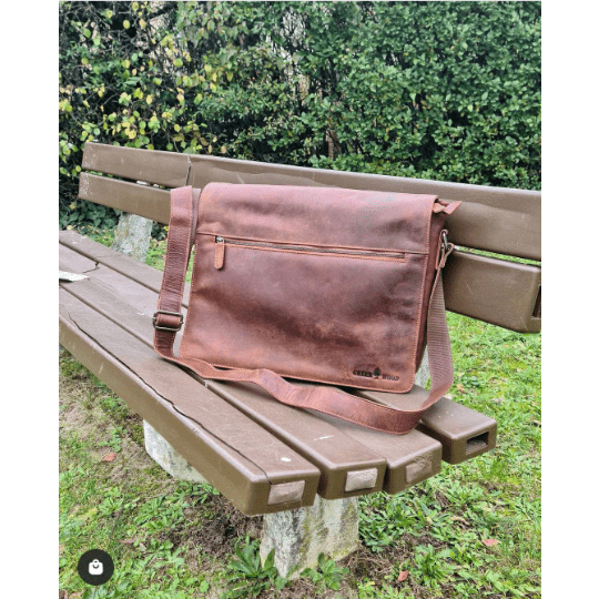 Leather Laptop Bag Berlin - Sandel - Greenwood Leather