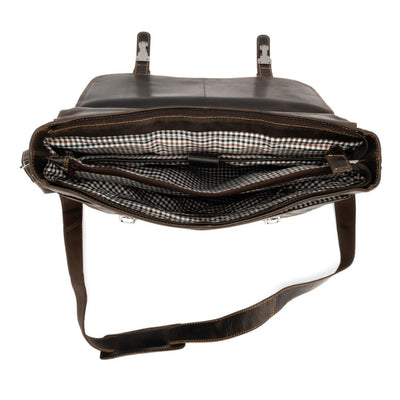 Leather Laptop Bag Portland - Brown - Greenwood Leather