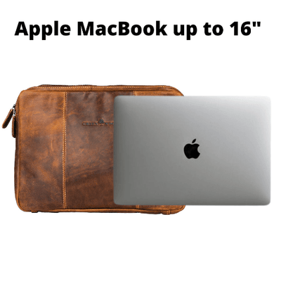 Leather Laptop Cases/Sleeve - MacBook Pro/Air 13 / 15 / 16 inch sleeve - Sandel - Greenwood Leather