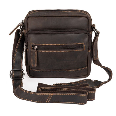 Leather Shoulder Bag Oliver - Brown - Greenwood Leather