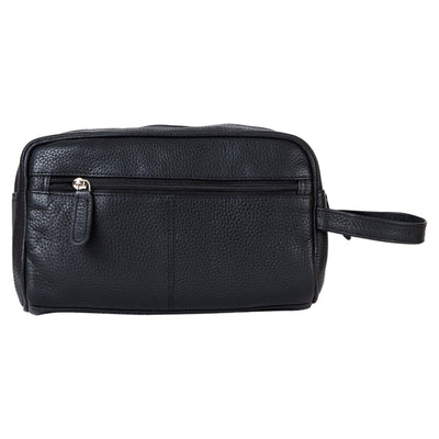 Leather Toiletry Bag Black - Geelong - Greenwood Leather