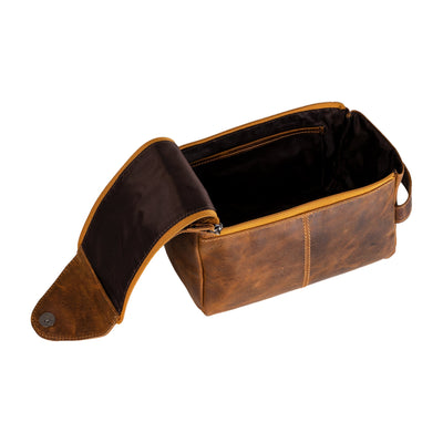 Leather Travel Wash Bag Darwin Sandal - Greenwood Leather