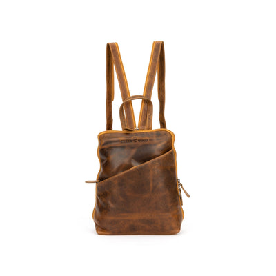 Leather Women's Backpack Claire - Camel - Greenwood Leather