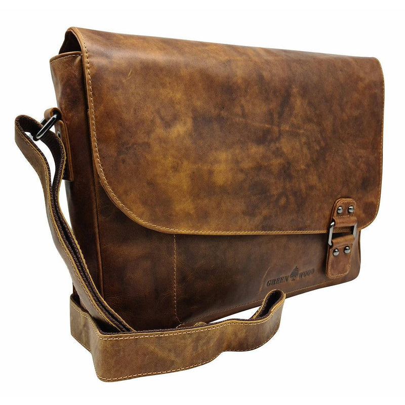 Leather Shoulder Bag - Martin Camel - Greenwood Leather