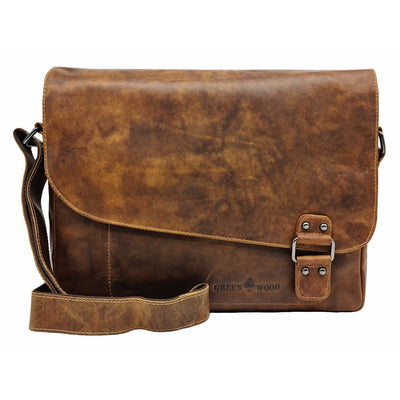 GW837 Leather Shoulder Bag - Martin Camel - Greenwood Leather