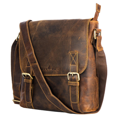 Leather Shoulder Bag Brown Rowville - Greenwood Leather