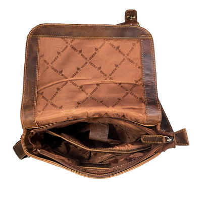 Leather Shoulder Bag Brown Rowville - Greenwood Leather