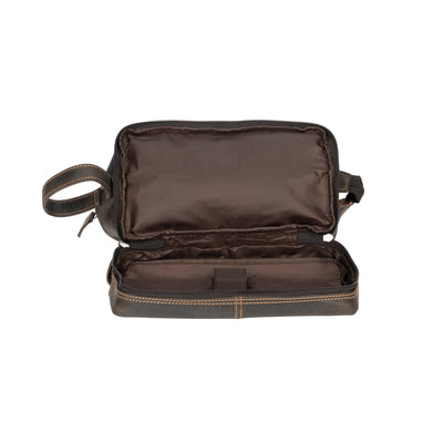 Leather Toiletry Bag Napier - Brown - Leather Greenwood Bag | The Greenwood Leather Online Shop Australia
