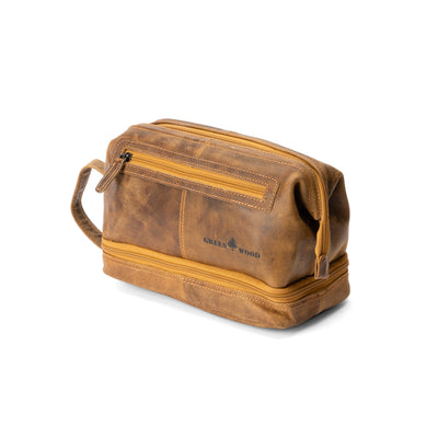 Leather Toiletry Bag Napier - Camel - Leather Greenwood Bag | The Greenwood Leather Online Shop Australia