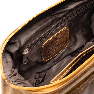 Leather Toiletry Bag Napier - Camel - Leather Greenwood Bag | The Greenwood Leather Online Shop Australia