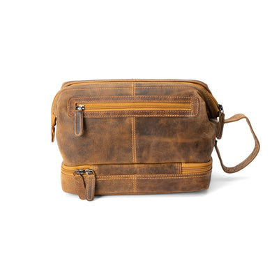 Leather Toiletry Bag Napier - Camel - Leather Greenwood Bag | The Greenwood Leather Online Shop Australia