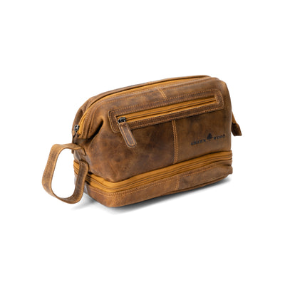 Leather Toiletry Bag Napier - Camel - Leather Greenwood Bag | The Greenwood Leather Online Shop Australia