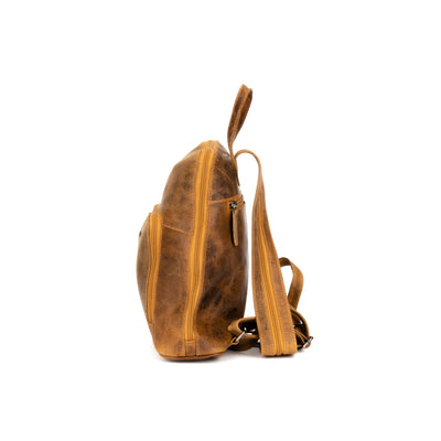 Womens Leather Backpack Sunbury - Camel - Greenwood Leather