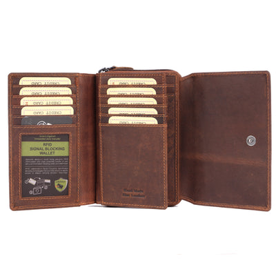 Greenwood Leather Lincoln Zip Around Organiser Wallet - Greenwood Leather