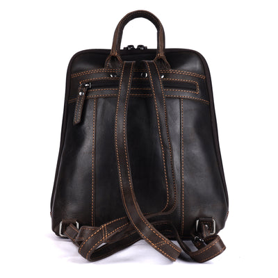 Greenwood Hartley Genuine Leather Backpack | Vintage Dark Brown Handmade Travel & Everyday Bag