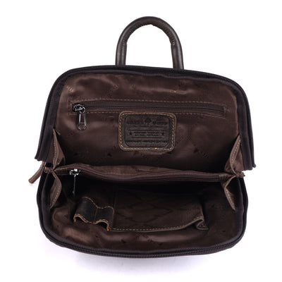 Greenwood Hartley Genuine Leather Backpack | Vintage Dark Brown Handmade Travel & Everyday Bag