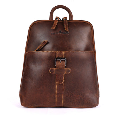 Greenwood Hartley Genuine Leather Backpack | Vintage Brown Handmade Travel & Everyday Bag