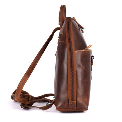 Greenwood Hartley Genuine Leather Backpack | Vintage Brown Handmade Travel & Everyday Bag