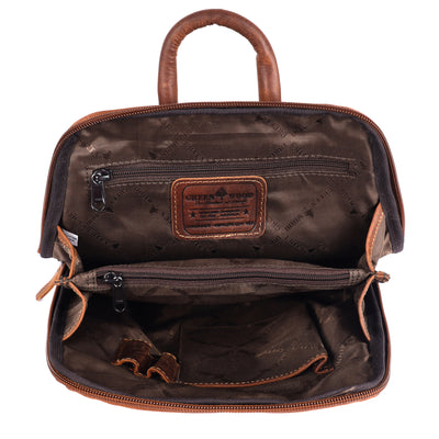 Greenwood Hartley Genuine Leather Backpack | Vintage Brown Handmade Travel & Everyday Bag