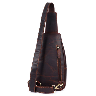 Jasper – Vintage Leather Crossbody Sling Bag for Men Brown
