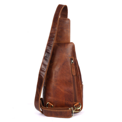 Jasper – Vintage Leather Crossbody Sling Bag for Men Tan