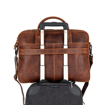 Leather Laptop Bag “Regent”  – Full-Grain Leather Briefcase (17")