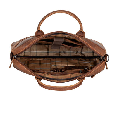 Leather Laptop Bag “Regent”  – Full-Grain Leather Briefcase (17")