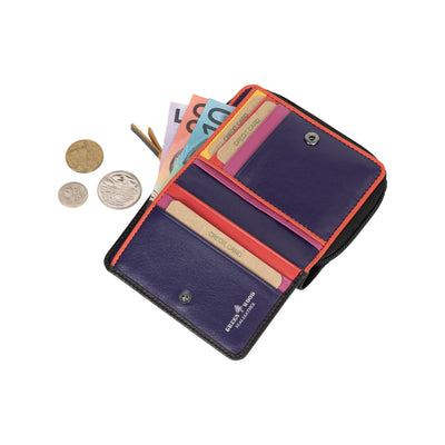 Heart Leather Wallet for Women, Handmade Compact Zip Wallet - Greenwood Leather