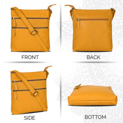 Leather Crossbody Purse - Yellow - Leather Greenwood Bag | The Greenwood Leather Online Shop Australia