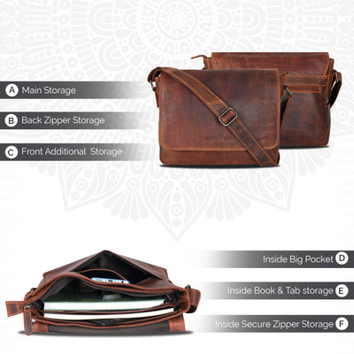 Smart Messenger Mini Steven 11" - Leather Greenwood Bag | The Greenwood Leather Online Shop Australia