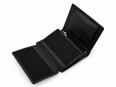 RFID Leather Wallet Melton - Black