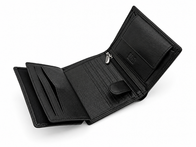 RFID Leather Wallet Melton - Black
