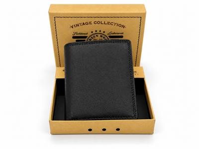 RFID Leather Wallet Melton - Black
